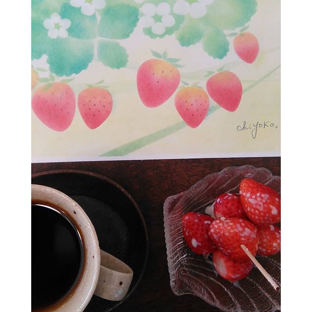 いちごを描きました #福山市神辺  #イチゴ #パステル